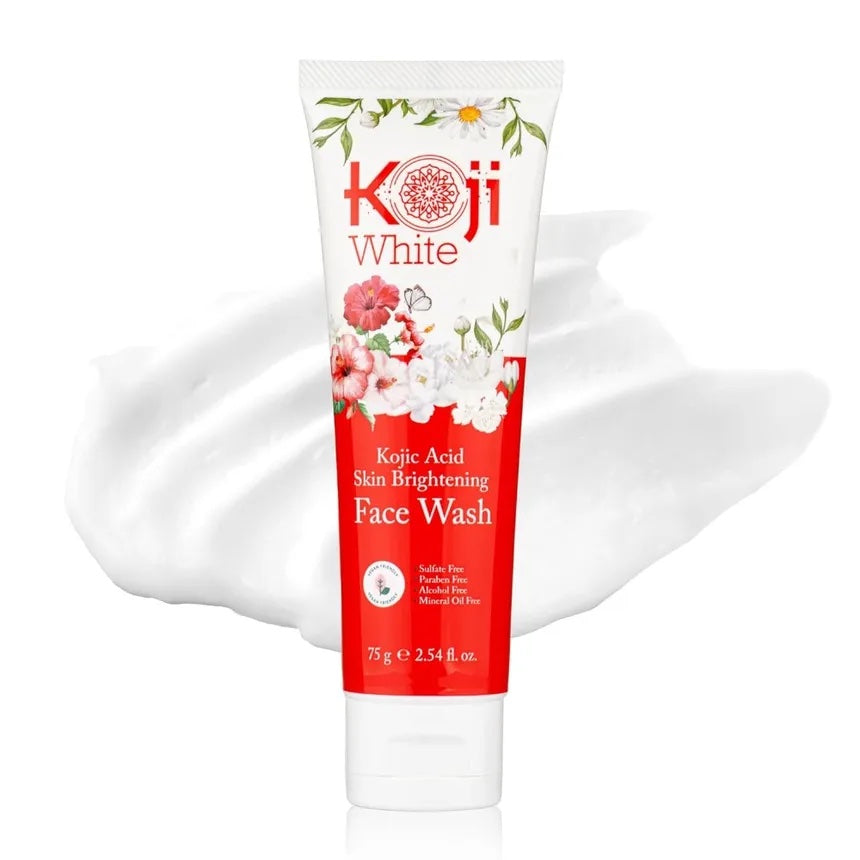 Koji White Kojic Acid Skin Brightening Face Wash - 75g | Discover skin care, face cream, lip gloss, sunscreen, and korean skin care products at Sapphire Beauty Booth— a trusted cosmetic shop near me and makeup store near me.