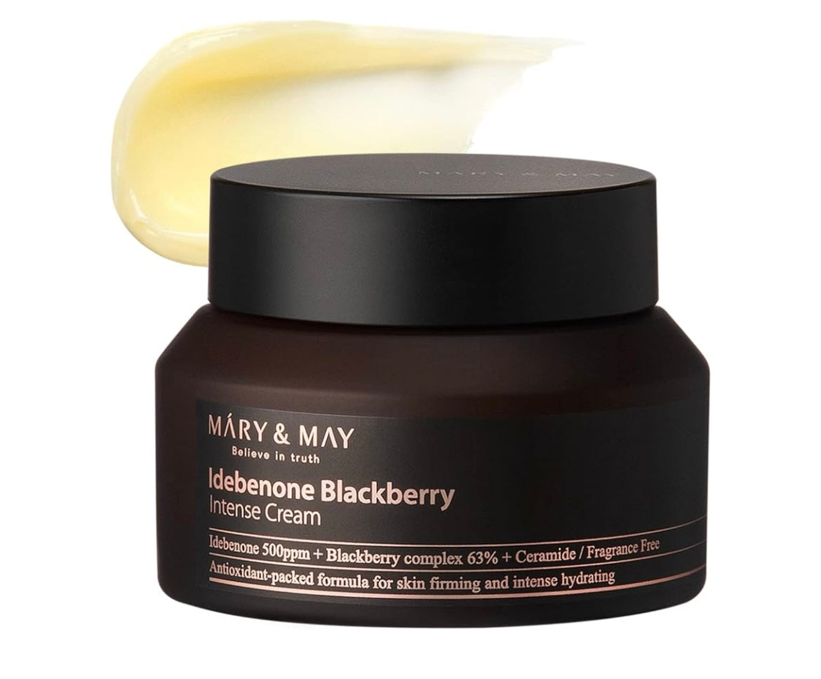 Mary&May Idebenone + Blackberry Complex Intense Cream - 70ml | Discover skin care, face cream, lip gloss, sunscreen, and korean skin care products at Sapphire Beauty Booth— a trusted cosmetic shop near me and makeup store near me.