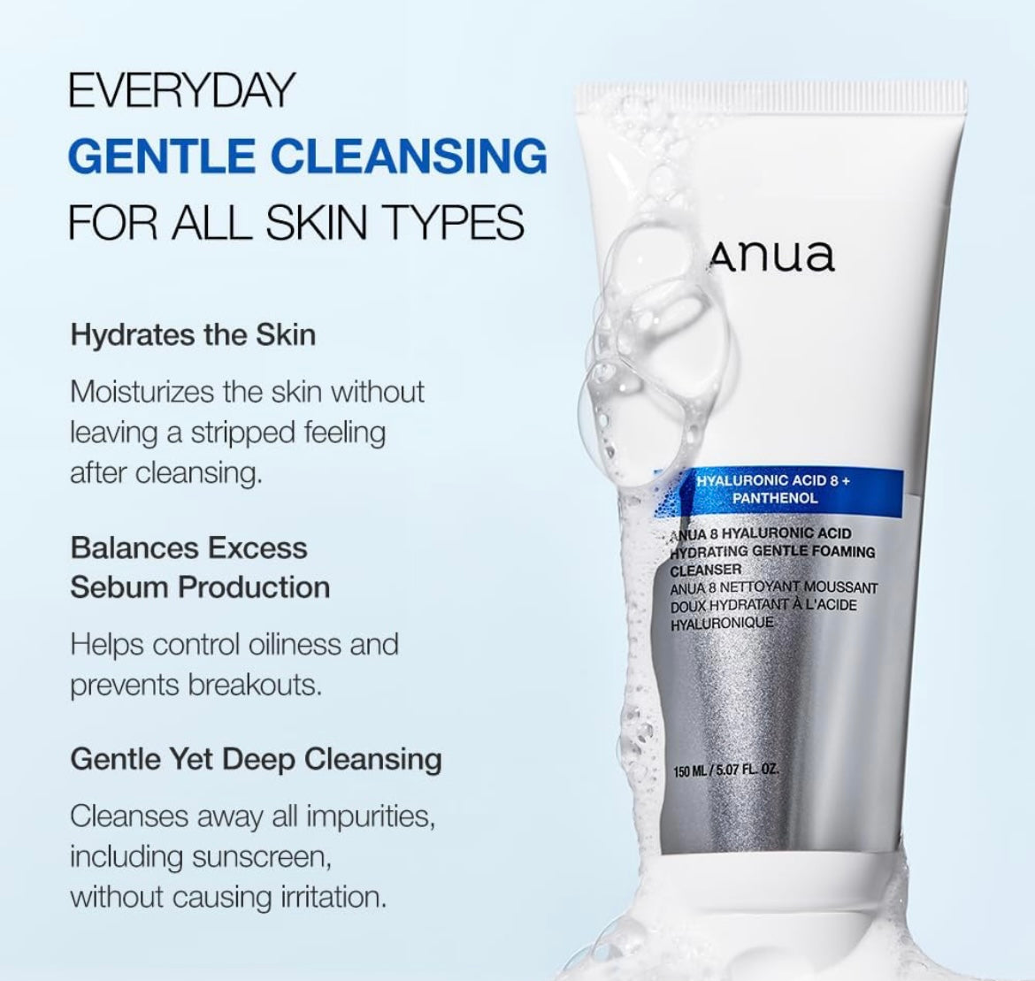 Anua Hydrating Gentle Foaming Cleanser - 150ml