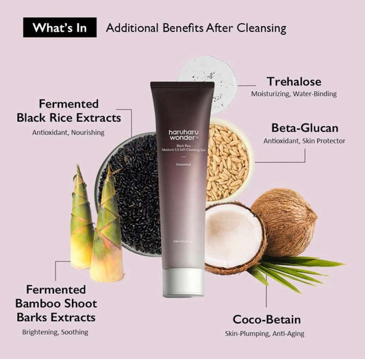 Haruharu Wonder - Black Rice Moisture 5.5 Soft Cleansing Gel - 100ml - Sapphire Beauty Booth