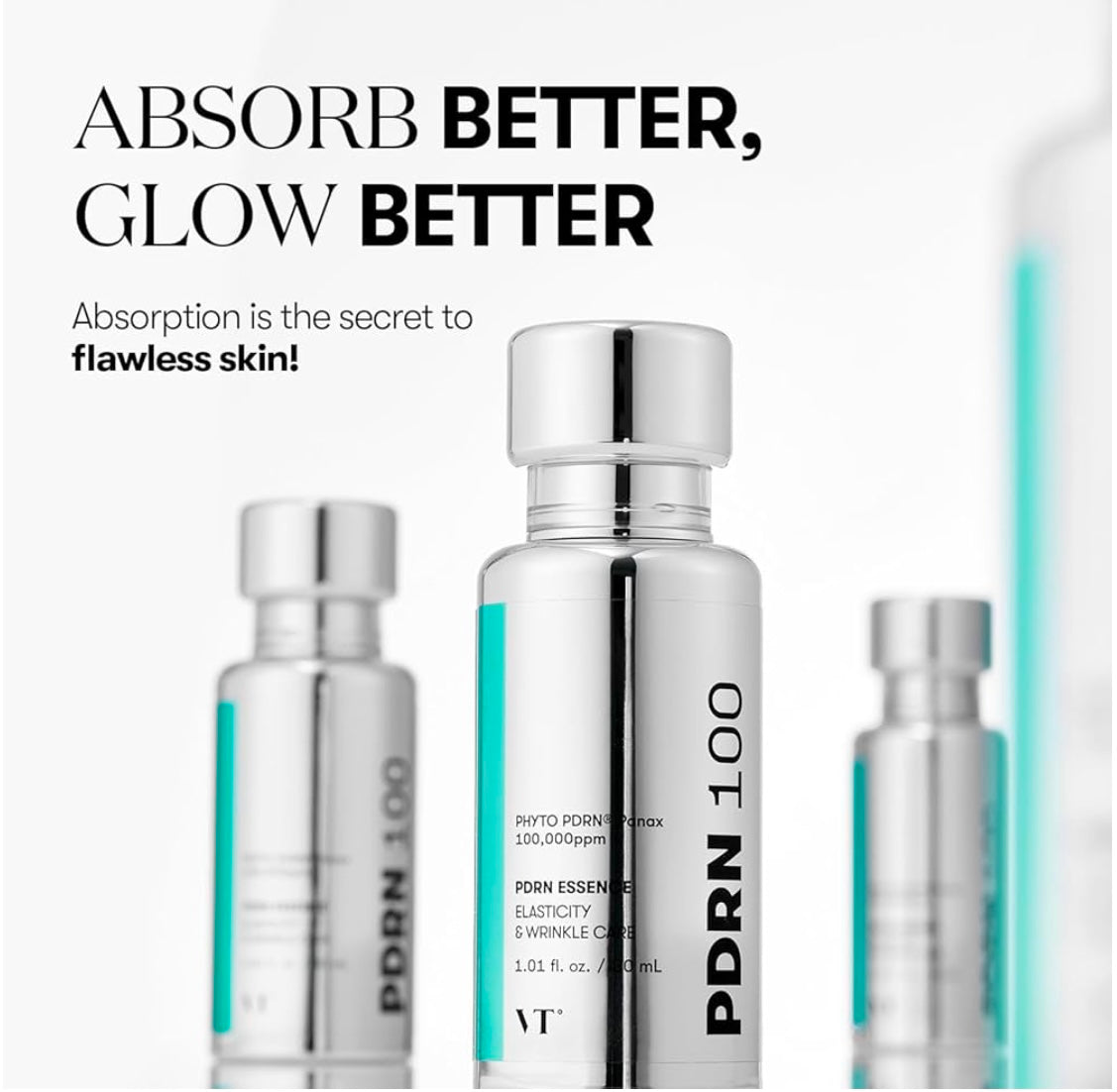 VT Cosmetics PDRN Essence 100 - 30ml - Brightening Moisture Gel Cream, Anti-Blemish Body Lotion, skin moisturizer, dark spot correcting serum, needly daily toner pad, oil cleansers, moisturizing sunscreen, hand cream - Sapphire Beauty Booth