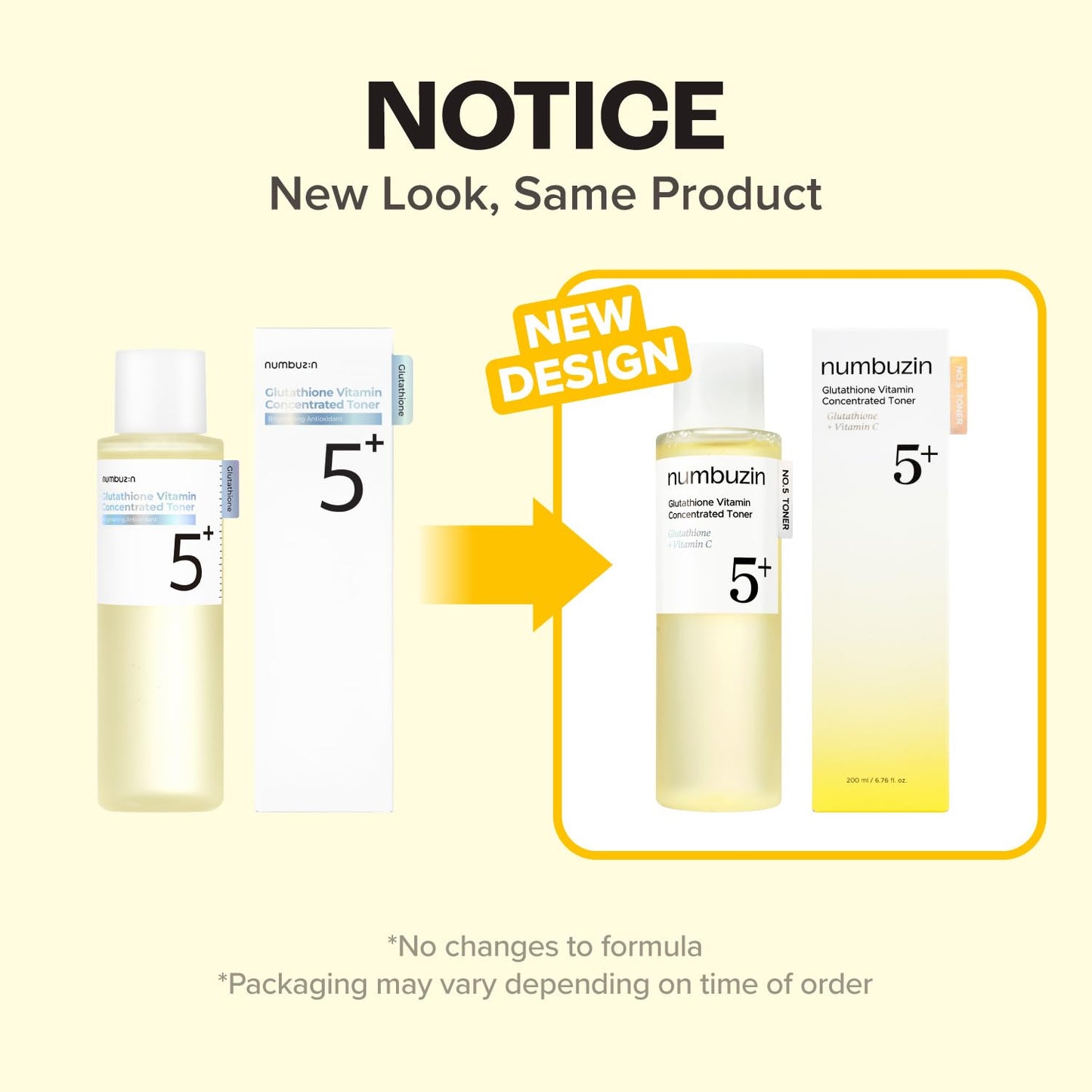 Numbuzin No.5+ Glutathione Vitamin Concentrated Toner - 200ml