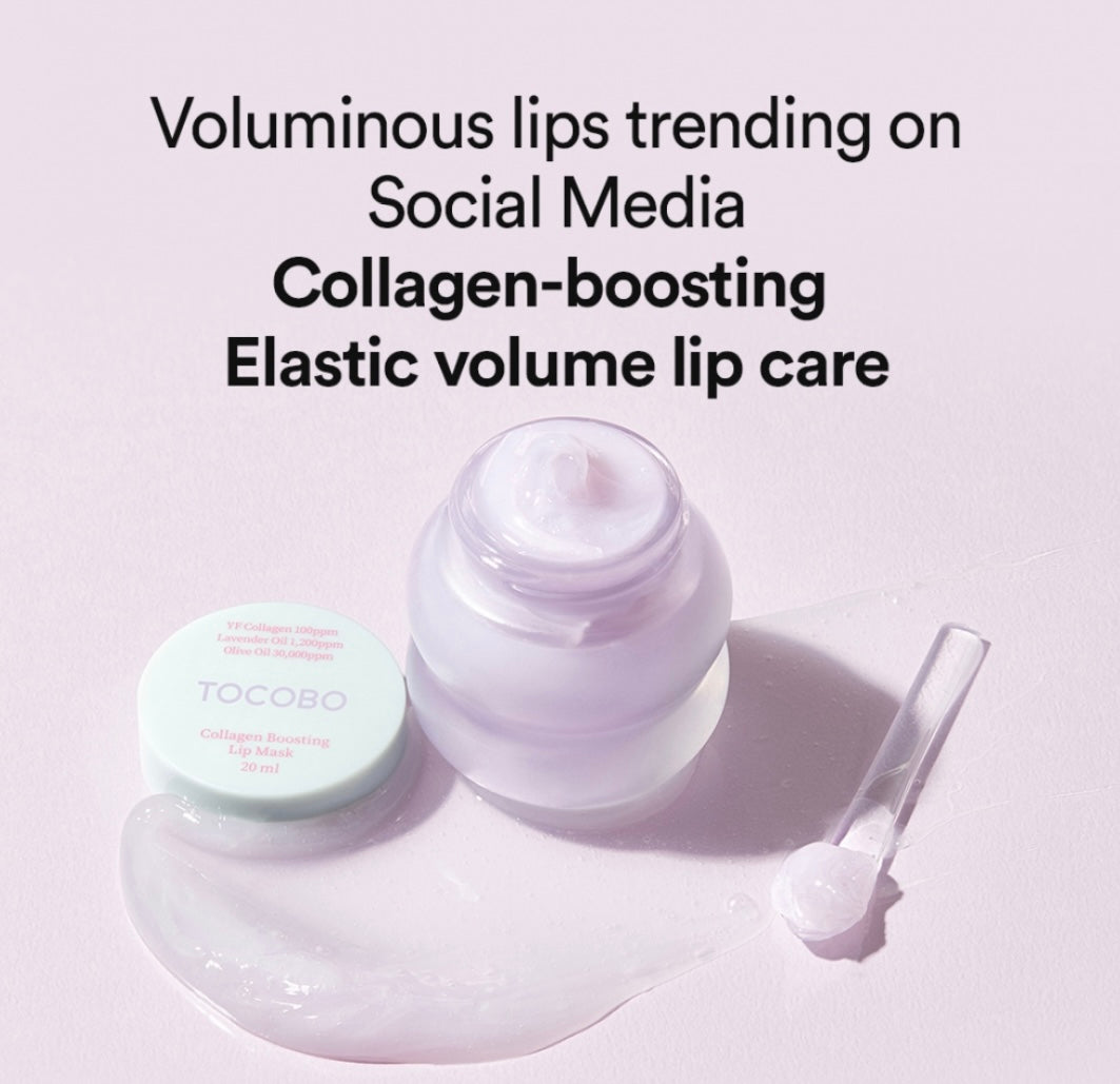 Tocobo Collagen Boosting Lip Mask - 20ml - Brightening Moisture Gel Cream, Anti-Blemish Body Lotion, skin moisturizer, dark spot correcting serum, needly daily toner pad, oil cleansers, moisturizing sunscreen, hand cream - Sapphire Beauty Booth