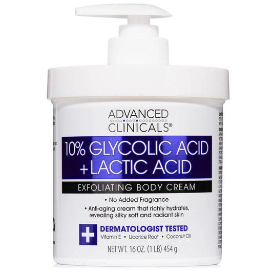Advanced Clinicals 10% Glycolic Acid + Lactic Acid Lotion - 16 oz | Discover skin care, face cream, lip gloss, sunscreen, and korean skin care products at Sapphire Beauty Booth— a trusted cosmetic shop near me and makeup store near me. | Sapphire Beauty Ghana

