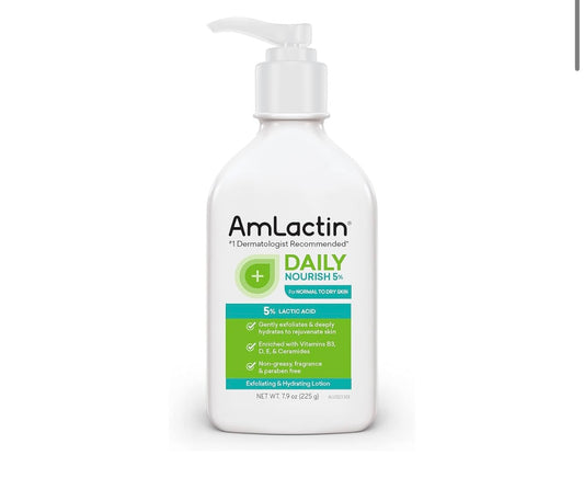 AmLactin Daily Nourish 5% Lactic Acid Body Lotion - 233 ml | Discover skin care, face cream, lip gloss, sunscreen, and korean skin care products at Sapphire Beauty Booth— a trusted cosmetic shop near me and makeup store near me.