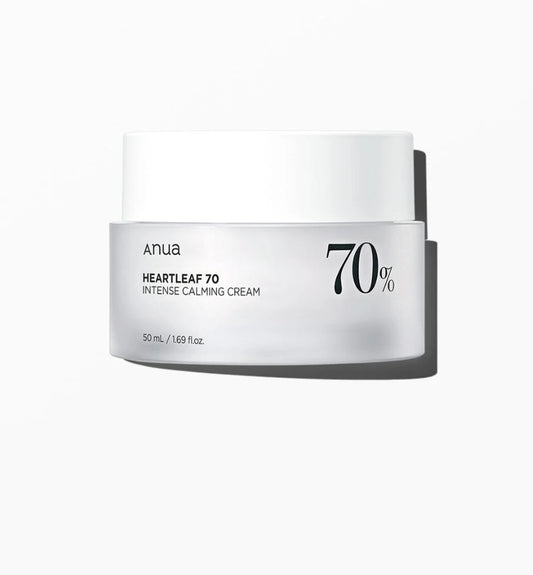 Anua Heartleaf 70 Intense Calming Cream - 50ml | Discover skin care, face cream, lip gloss, sunscreen, and korean skin care products at Sapphire Beauty Booth— a trusted cosmetic shop near me and makeup store near me.

