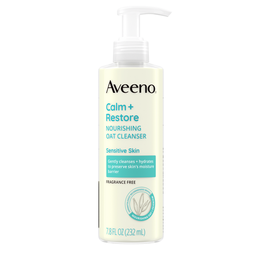 Aveeno Calm + Restore Gentle Nourishing Oat Cleanser - 232ml | Discover skin care, face cream, lip gloss, sunscreen, and korean skin care products at Sapphire Beauty Booth— a trusted cosmetic shop near me and makeup store near me.