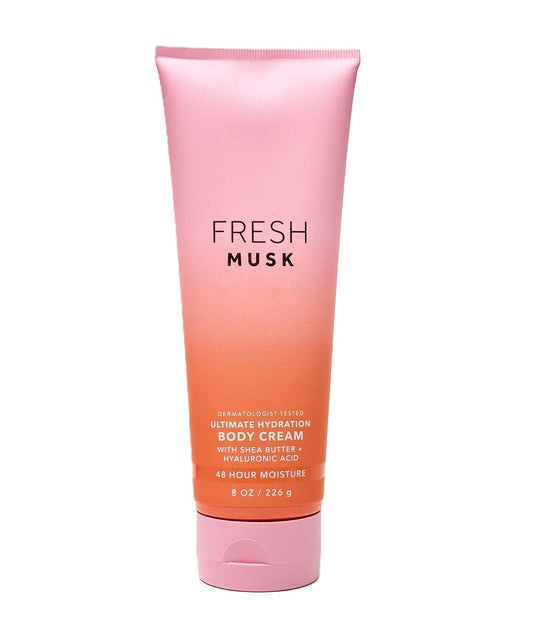 Bath & Body Works Fresh Musk Ultimate Hydration Body Cream - 8 oz | Discover skin care, face cream, lip gloss, sunscreen, and korean skin care products at Sapphire Beauty Booth— a trusted cosmetic shop near me and makeup store near me. | Sapphire Beauty Ghana | Same Day Delivery Available