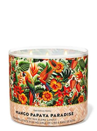 Bath & Body Works Mango Papaya Paradise 3-Wick Candle - 14.5 oz | Discover skin care, face cream, lip gloss, sunscreen, and korean skin care products at Sapphire Beauty Booth— a trusted cosmetic shop near me and makeup store near me. | Sapphire Beauty Ghana | Same Day Delivery Available