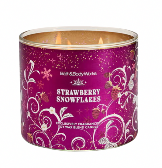 Bath & Body Works Strawberry Snowflakes 3-Wick Candle 14.5 oz | Discover skin care, face cream, lip gloss, sunscreen, and korean skin care products at Sapphire Beauty Booth— a trusted cosmetic shop near me and makeup store near me. | Sapphire Beauty Ghana | Same Day Delivery Available

