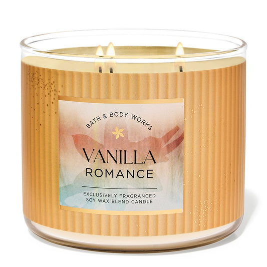 Bath & Body Works Vanilla Romance 3-Wick Candle - 14.5 oz | Discover skin care, face cream, lip gloss, sunscreen, and korean skin care products at Sapphire Beauty Booth— a trusted cosmetic shop near me and makeup store near me. | Sapphire Beauty Ghana | Same Day Delivery Available