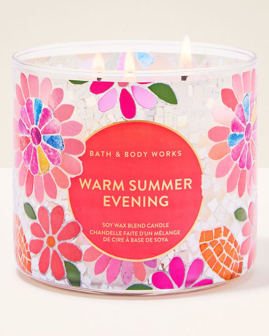 Bath & Body Works Warm Summer Evening 3-Wick Candle - 14.5 oz | Discover skin care, face cream, lip gloss, sunscreen, and korean skin care products at Sapphire Beauty Booth— a trusted cosmetic shop near me and makeup store near me. | Sapphire Beauty Ghana | Same Day Delivery Available