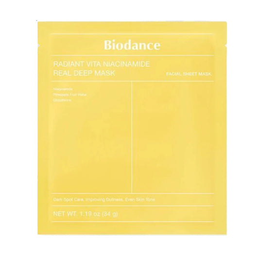 Biodance Radiant Vita Niacinamide Real Deep Mask - 1 each | Discover skin care, face cream, lip gloss, sunscreen, and korean skin care products at Sapphire Beauty Booth— a trusted cosmetic shop near me and makeup store near me.