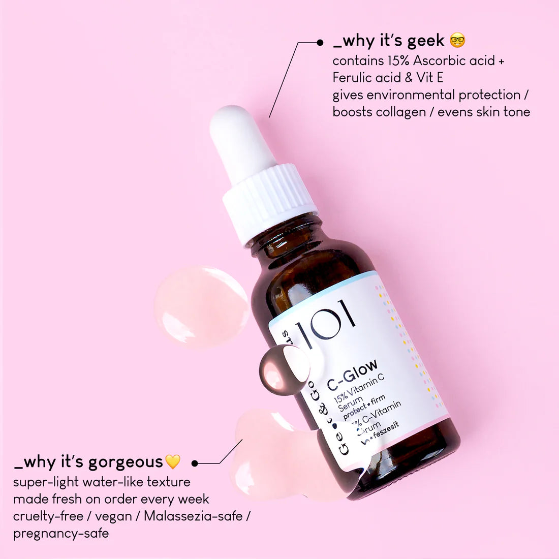 Geek & Gorgeous 101 C-Glow 15% Vitamin C Serum - 30ml