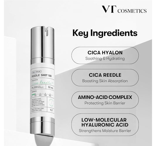 VT Reedle Shot 300 - 50ml - Brightening Moisture Gel Cream, Anti-Blemish Body Lotion, skin moisturizer, dark spot correcting serum, needly daily toner pad, oil cleansers, moisturizing sunscreen, hand cream - Sapphire Beauty Booth