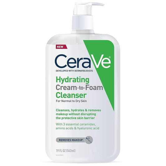 CeraVe Hydrating Cream-to-Foam Cleanser - 19oz | Discover skin care, face cream, lip gloss, sunscreen, and korean skin care products at Sapphire Beauty Booth— a trusted cosmetic shop near me and makeup store near me.