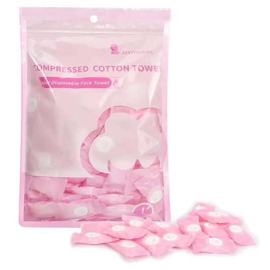 Classycoo Compressed Towel – 100pcs (Pink) | Discover skin care, face cream, lip gloss, sunscreen, and korean skin care products at Sapphire Beauty Booth— a trusted cosmetic shop near me and makeup store near me.