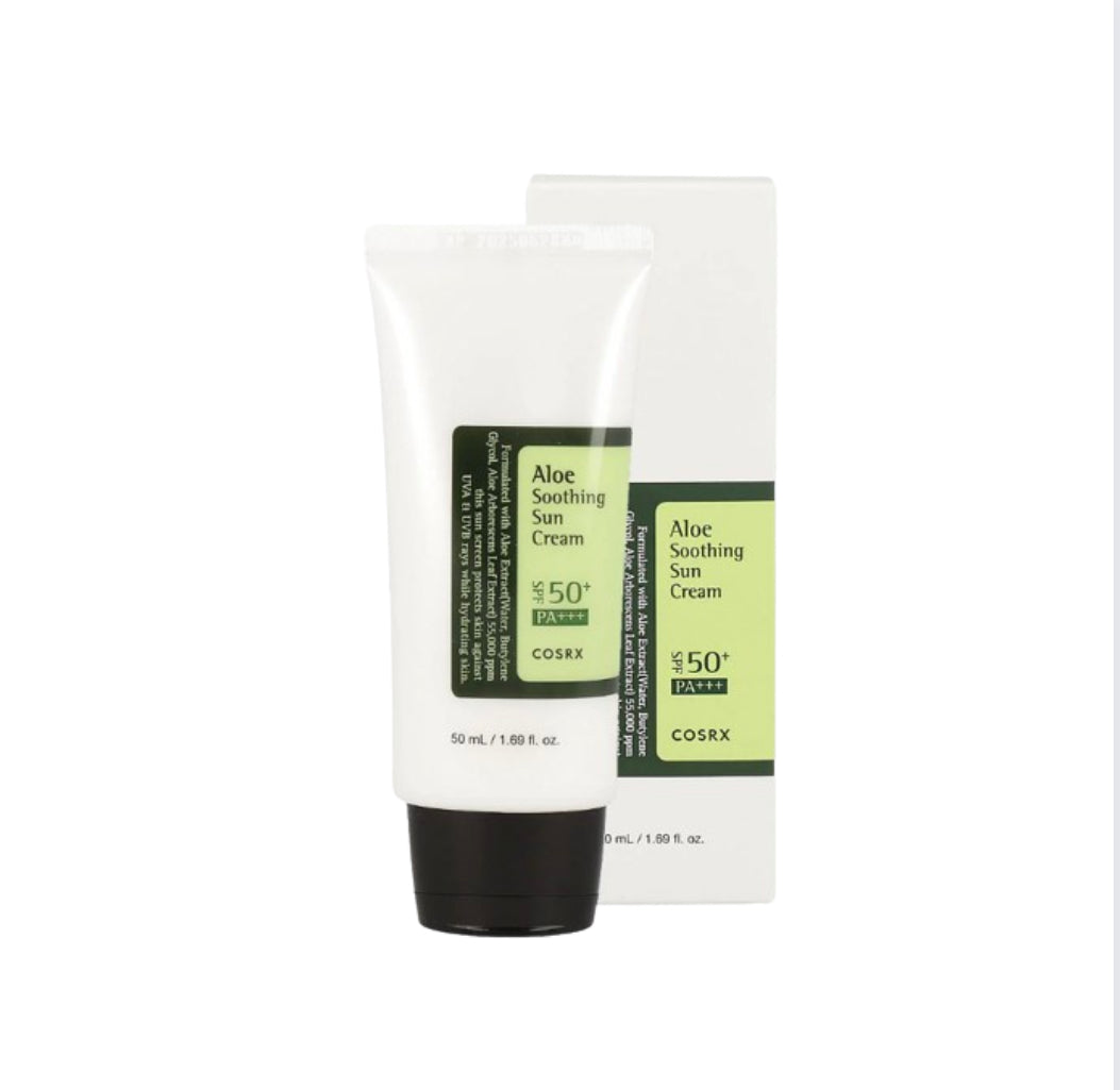 Cosrx Aloe Soothing Sun Cream SPF 50 - 50ml | Discover skin care, face cream, lip gloss, sunscreen, and korean skin care products at Sapphire Beauty Booth— a trusted cosmetic shop near me and makeup store near me.