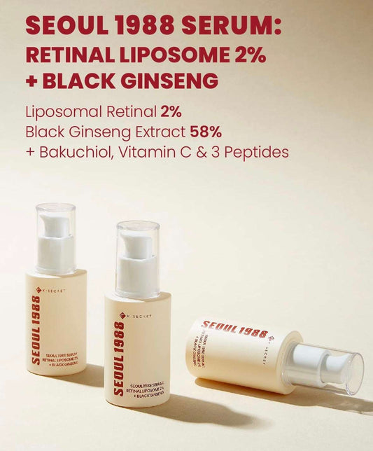 Ksecret Seoul 1988 Serum : Retinal Liposome 2% + Black Ginseng - 30ml - Sapphire Beauty Booth