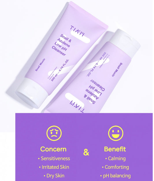 TIAM Snail and Azulene Low pH Cleanser - 200ml - Brightening Moisture Gel Cream, Anti-Blemish Body Lotion, skin moisturizer, dark spot correcting serum, needly daily toner pad, oil cleansers, moisturizing sunscreen, hand cream - Sapphire Beauty Booth