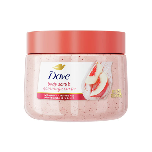 Dove Himalayan White Peach & Crushed Rice Exfoliating Body Scrub - 15oz | Discover skin care, face cream, lip gloss, sunscreen, and korean skin care products at Sapphire Beauty Booth— a trusted cosmetic shop near me and makeup store near me.