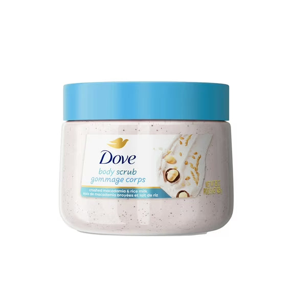 Dove Macadamia Rice Milk Exfoliating Body Scrub - 150z | Discover skin care, face cream, lip gloss, sunscreen, and korean skin care products at Sapphire Beauty Booth— a trusted cosmetic shop near me and makeup store near me.