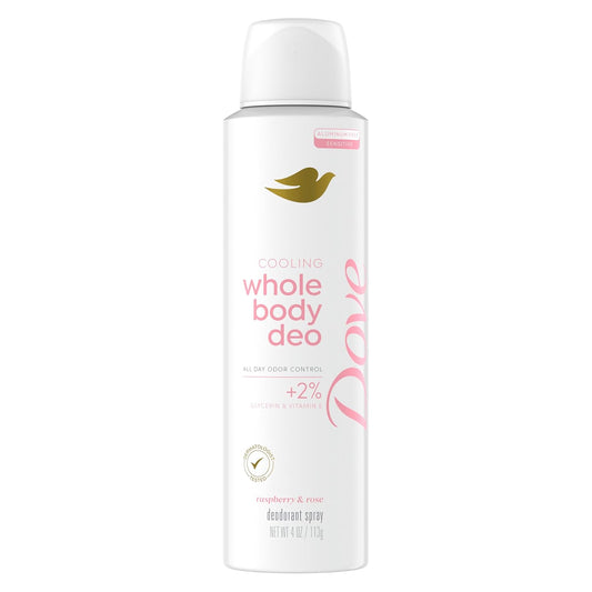 Dove Whole Body Deodorant Cooling Spray Raspberry & Rose - 4oz | Discover skin care, face cream, lip gloss, sunscreen, and korean skin care products at Sapphire Beauty Booth— a trusted cosmetic shop near me and makeup store near me. | Sapphire Beauty Ghana
