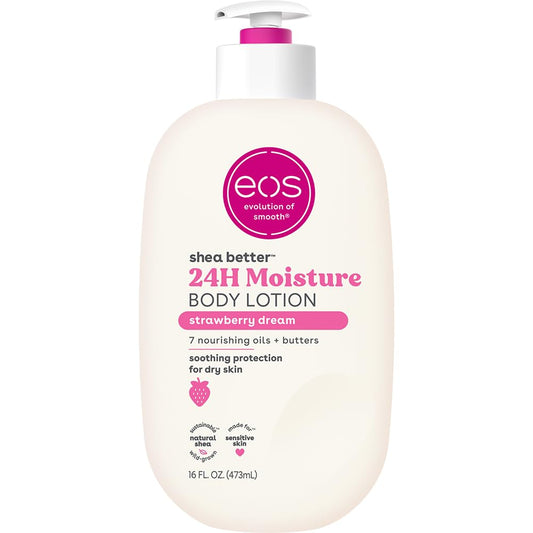 EOS Shea Better Strawberry Dream Body Lotion - 473 ml | Discover skin care, face cream, lip gloss, sunscreen, and korean skin care products at Sapphire Beauty Booth— a trusted cosmetic shop near me and makeup store near me. | Sapphire Beauty Ghana

