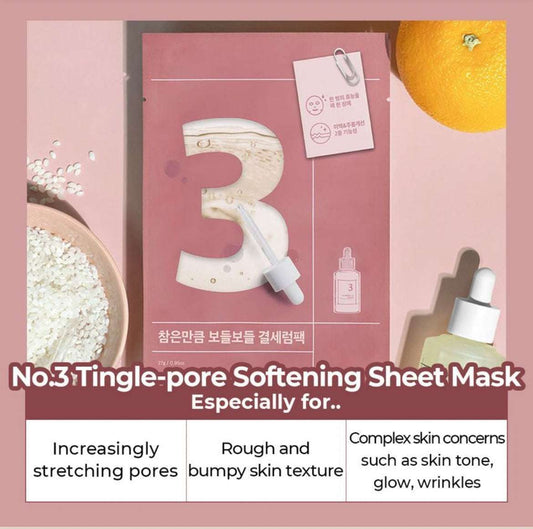Numbuzin No. 3 Tingle-Pore Softening Sheet Mask - 1 each - Sapphire Beauty Booth