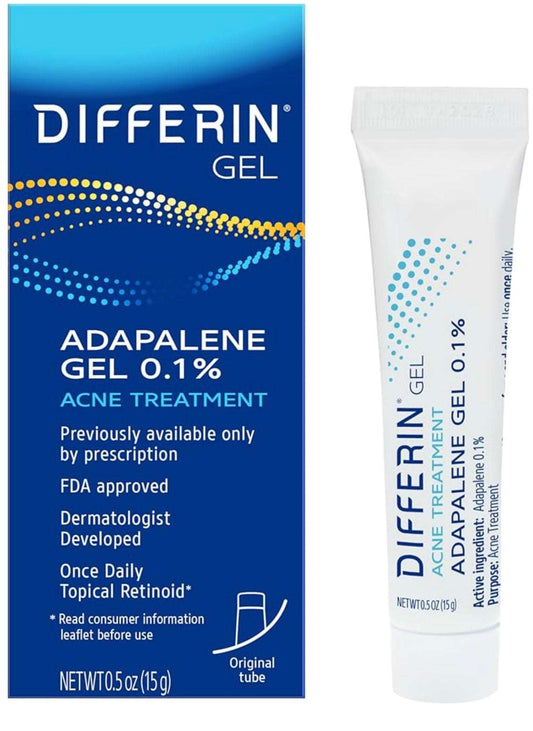 Differin Acne Treatment Gel, 30 Day Supply, Retinoid Treatment for Face with 0.1% Adapalene - 15g - Sapphire Beauty Booth