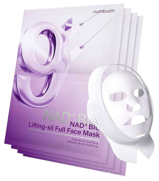 Numbuzin No.9 NAD BioLifting Full Cover Facial Mask - 4 Sheets + 1 Special lifting Band - Sapphire Beauty Booth