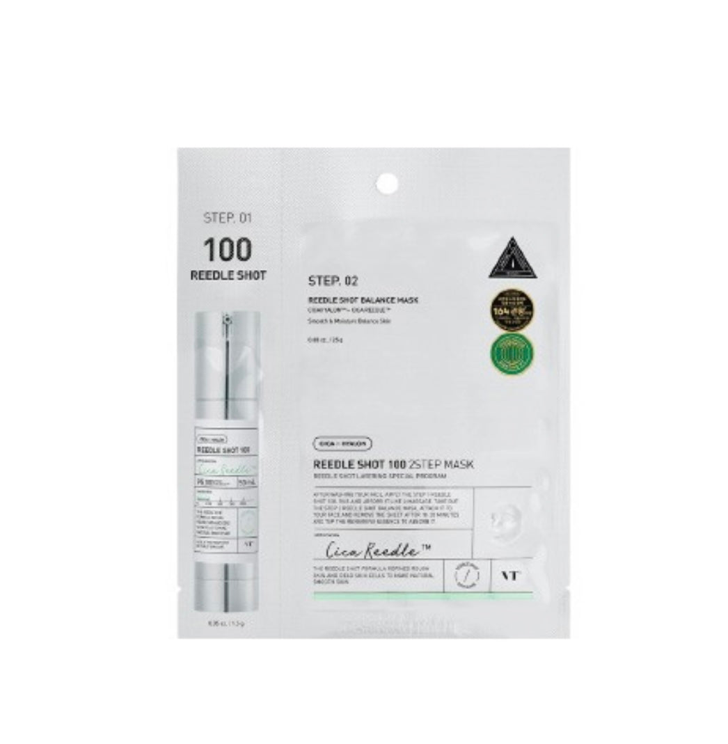 VT - Reedle Shot 100 2 Step Mask - 1 each - Brightening Moisture Gel Cream, Anti-Blemish Body Lotion, skin moisturizer, dark spot correcting serum, needly daily toner pad, oil cleansers, moisturizing sunscreen, hand cream - Sapphire Beauty Booth