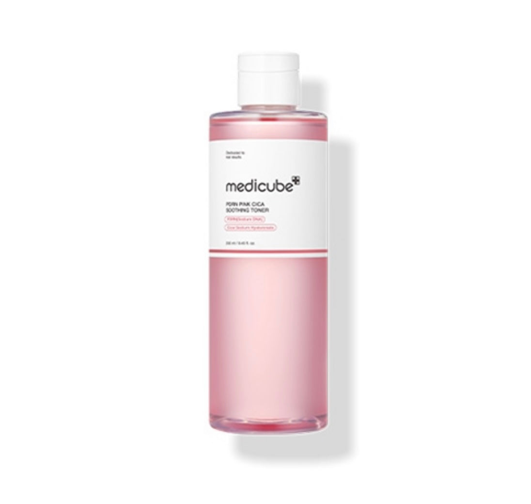 Medicube PDRN Pink Cica Soothing Toner - 250ml - Brightening Moisture Gel Cream, Anti-Blemish Body Lotion, skin moisturizer, dark spot correcting serum, needly daily toner pad, oil cleansers, moisturizing sunscreen, hand cream - Sapphire Beauty Booth