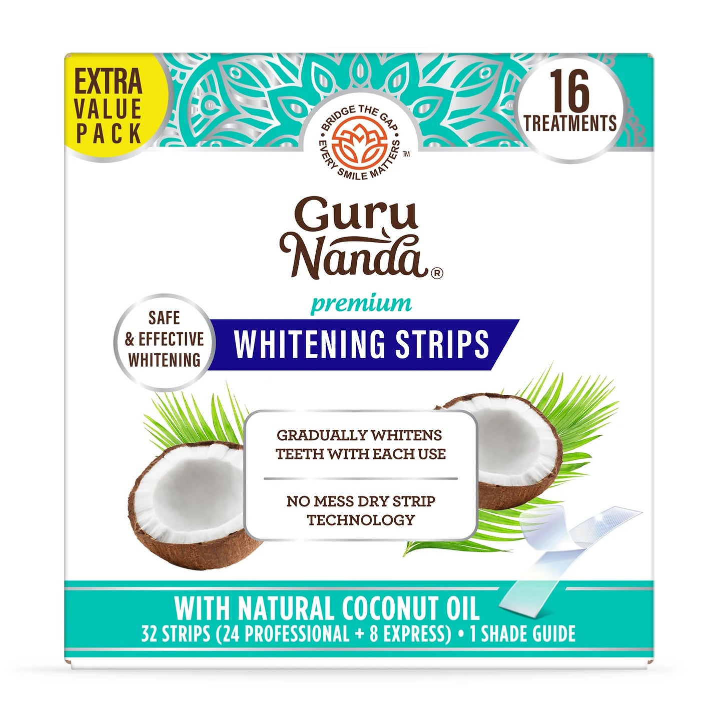 Guru Nanda Whitening Strips - 32 Strips (16 Treatments) | Discover skin care, face cream, lip gloss, sunscreen, and korean skin care products at Sapphire Beauty Booth— a trusted cosmetic shop near me and makeup store near me.