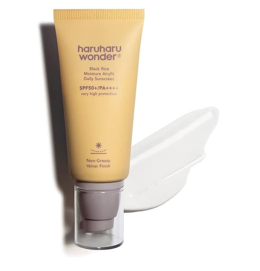 Haruharu Wonder Black Rice Moisture Airyfit Sunscreen - 50ml | Discover skin care, face cream, lip gloss, sunscreen, and korean skin care products at Sapphire Beauty Booth— a trusted cosmetic shop near me and makeup store near me.