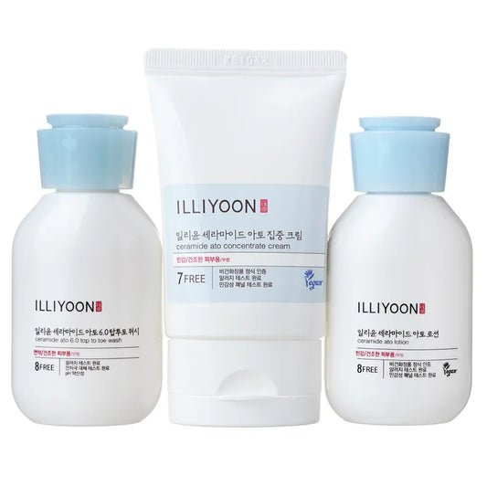 Illiyoon Ceramide Ato Travel Kit - 3 pcs | Discover skin care, face cream, lip gloss, sunscreen, and korean skin care products at Sapphire Beauty Booth— a trusted cosmetic shop near me and makeup store near me.
