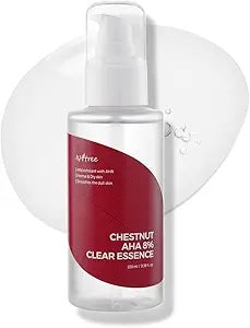 Isntree Chestnut AHA 8% Clear Essence - 100ml | Discover skin care, face cream, lip gloss, sunscreen, and korean skin care products at Sapphire Beauty Booth— a trusted cosmetic shop near me and makeup store near me.