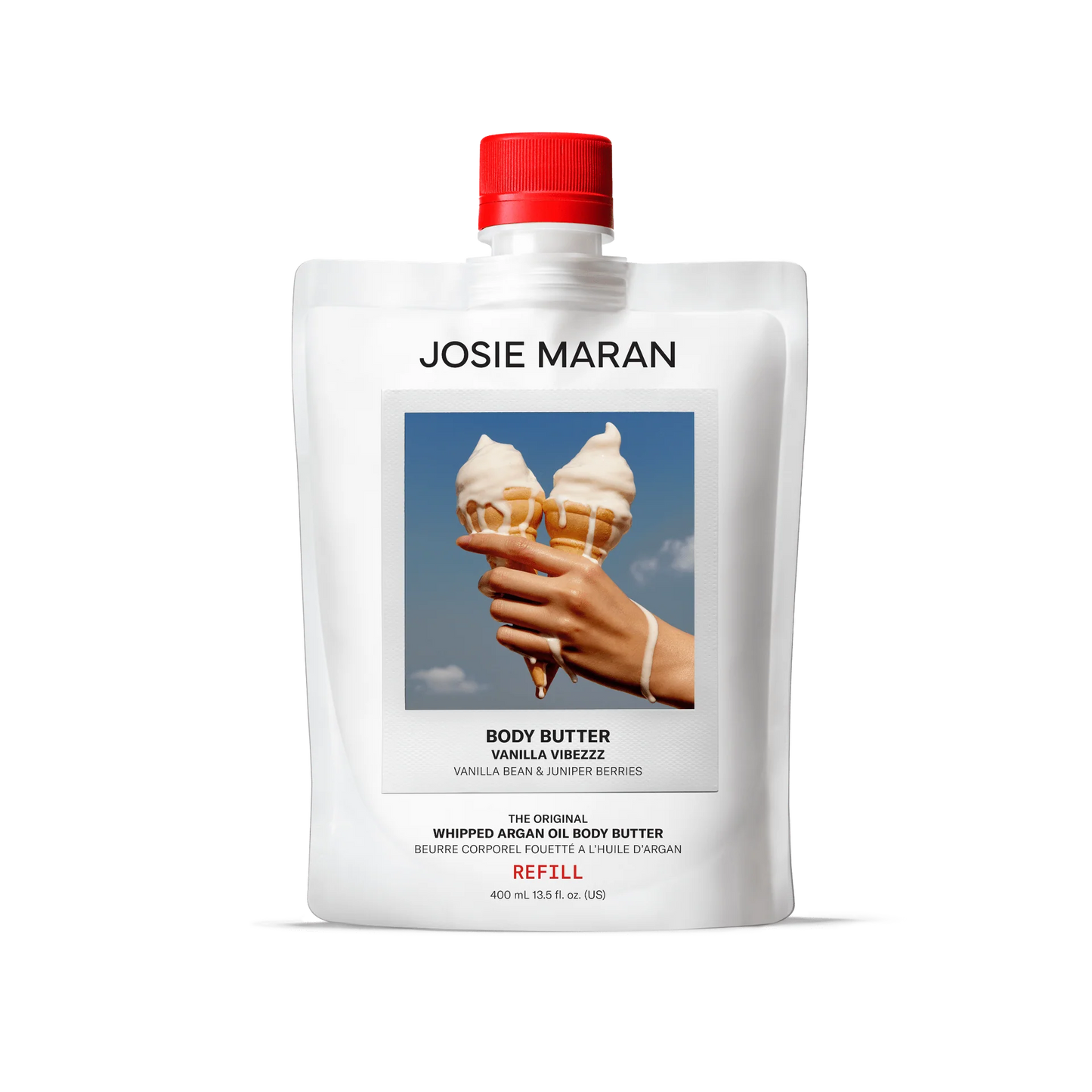 Josie Maran Whipped Argan Oil Body Butter Refill (Vanilla Vibezzz)- 400ml | Discover skin care, face cream, lip gloss, sunscreen, and korean skin care products at Sapphire Beauty Booth— a trusted cosmetic shop near me and makeup store near me.