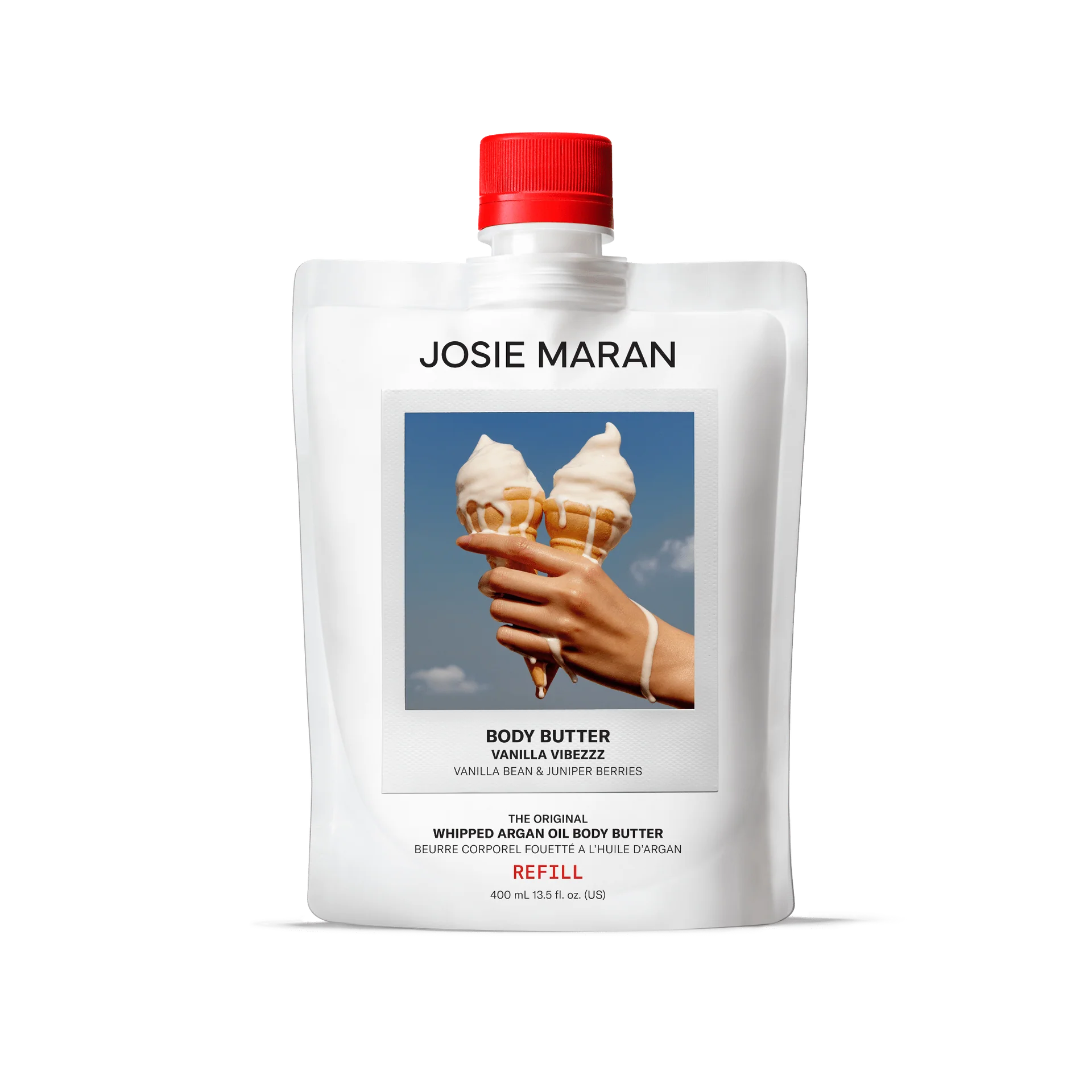 Josie Maran Whipped Argan Oil Body Butter Refill (Vanilla Vibezzz)- 400ml | Discover skin care, face cream, lip gloss, sunscreen, and korean skin care products at Sapphire Beauty Booth— a trusted cosmetic shop near me and makeup store near me.