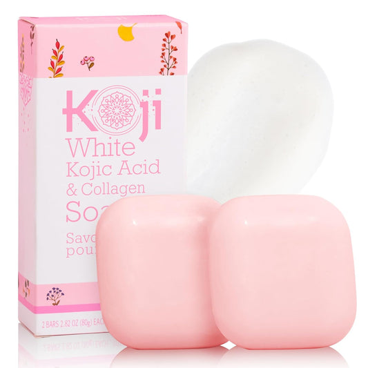 Koji White Kojic Acid & Collagen Skin Brightening Soap - 2 Bars | Discover skin care, face cream, lip gloss, sunscreen, and korean skin care products at Sapphire Beauty Booth— a trusted cosmetic shop near me and makeup store near me.
