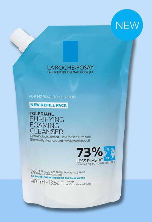 La Roche-Posay Toleriane Purifying Foaming Cleanser Refill - 400ml | Discover skin care, face cream, lip gloss, sunscreen, and korean skin care products at Sapphire Beauty Booth— a trusted cosmetic shop near me and makeup store near me.