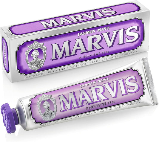 Marvis Jasmin Mint Toothpaste - 85ml | Discover skin care, face cream, lip gloss, sunscreen, and korean skin care products at Sapphire Beauty Booth— a trusted cosmetic shop near me and makeup store near me.
