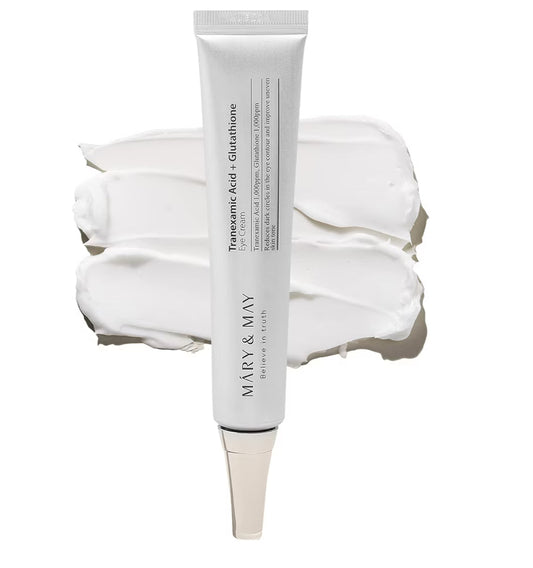 Mary&May - Tranexamic Acid + Glutathione Eye Cream -12g | Discover skin care, face cream, lip gloss, sunscreen, and korean skin care products at Sapphire Beauty Booth— a trusted cosmetic shop near me and makeup store near me.