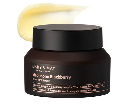 Mary&May Idebenone + Blackberry Complex Intense Cream - 70ml | Discover skin care, face cream, lip gloss, sunscreen, and korean skin care products at Sapphire Beauty Booth— a trusted cosmetic shop near me and makeup store near me.
