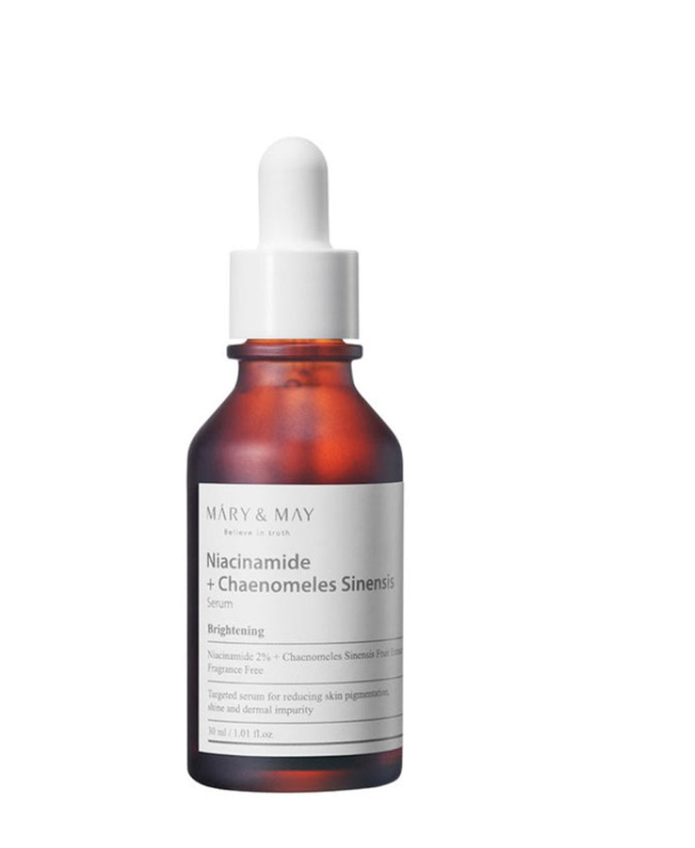 Mary & May Niacinamide + Chaenomeles Sinensis Serum - 30ml | Discover skin care, face cream, lip gloss, sunscreen, and korean skin care products at Sapphire Beauty Booth— a trusted cosmetic shop near me and makeup store near me.