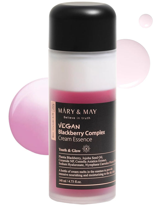 Mary&May Vegan Blackberry Complex Cream Essence - 140ml | Discover skin care, face cream, lip gloss, sunscreen, and korean skin care products at Sapphire Beauty Booth— a trusted cosmetic shop near me and makeup store near me.
