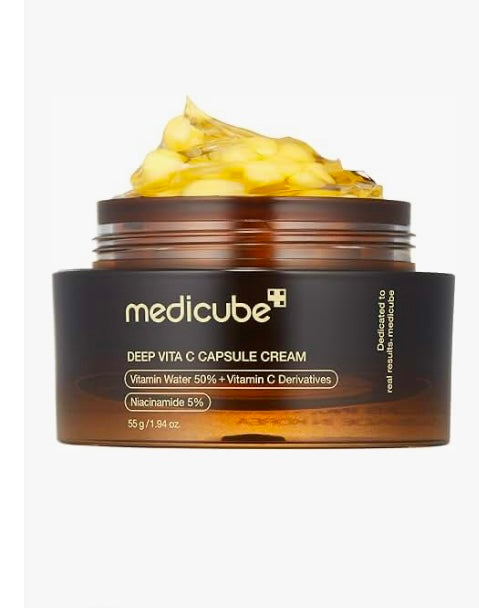 Medicube Deep Vita C Capsule Cream - 55g | Discover skin care, face cream, lip gloss, sunscreen, and korean skin care products at Sapphire Beauty Booth— a trusted cosmetic shop near me and makeup store near me.

