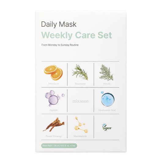 Mixsoon Daily Mask Weekly Care Set - 7 Masks | Discover skin care, face cream, lip gloss, sunscreen, and korean skin care products at Sapphire Beauty Booth— a trusted cosmetic shop near me and makeup store near me.
