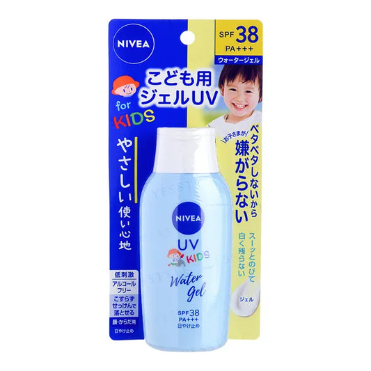 Nivea Japan - UV Kids Water Gel SPF 38 PA+++ - 120g | Discover skin care, face cream, lip gloss, sunscreen, and korean skin care products at Sapphire Beauty Booth— a trusted cosmetic shop near me and makeup store near me.