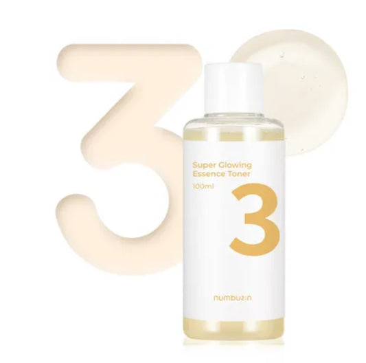 Numbuzin No.3 Super Glowing Essence Toner -100ml | Discover skin care, face cream, lip gloss, sunscreen, and korean skin care products at Sapphire Beauty Booth— a trusted cosmetic shop near me and makeup store near me.